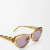 Occhiali da sole Swan Slim trasparenti oliva