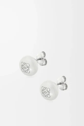 Orecchini a bottone Anagram Pebble in argento sterling Argento
