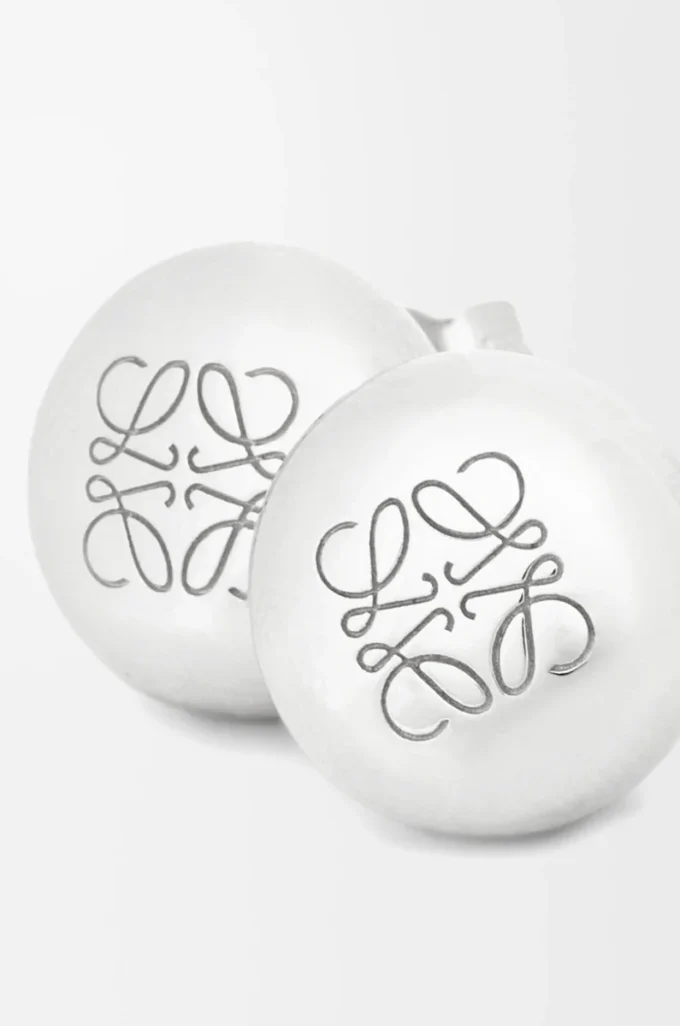 Orecchini a bottone Anagram Pebble in argento sterling Argento