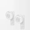 Orecchini a bottone Pebble in argento sterling e cristalli Argento/Bianco