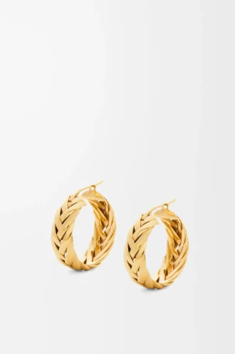 Orecchini a cerchio intrecciati in argento sterling Oro