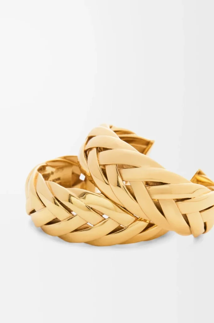 Orecchini a cerchio intrecciati in argento sterling Oro