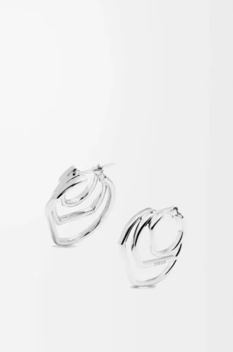 Orecchini a cerchio sovrapposti in argento sterling Argento