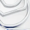 Orecchini a cerchio sovrapposti in argento sterling e smalto Argento/Blu