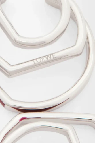 Orecchini a cerchio sovrapposti in argento sterling e smalto Argento/Borgogna