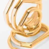 Orecchini a cerchio sovrapposti in argento sterling e smalto Oro/Avorio