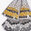 Orecchini a forma di piuma in argento sterling e cristalli Argento/Arancione