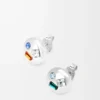 Orecchini Anagram Pebble in argento sterling e cristalli Argento/Verde