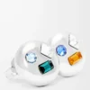Orecchini Anagram Pebble in argento sterling e cristalli Argento/Verde