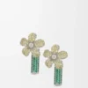 Orecchini Flor in argento sterling e cristalli Argento/Giallo Orecchini Flor in argento sterling e cristalli Argento/Giallo