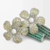 Orecchini Flor in argento sterling e cristalli Argento/Giallo Orecchini Flor in argento sterling e cristalli Argento/Giallo