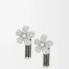 Orecchini Flor in argento sterling e cristalli Argento/Trasparente