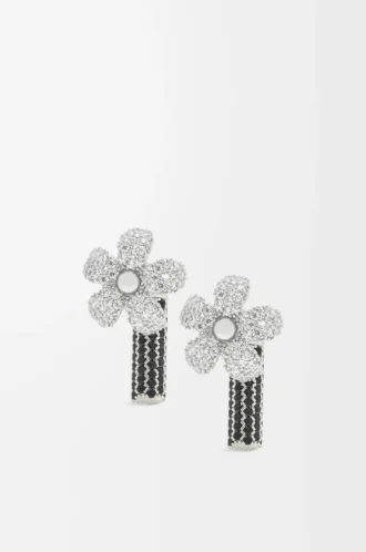 Orecchini Flor in argento sterling e cristalli Argento/Trasparente