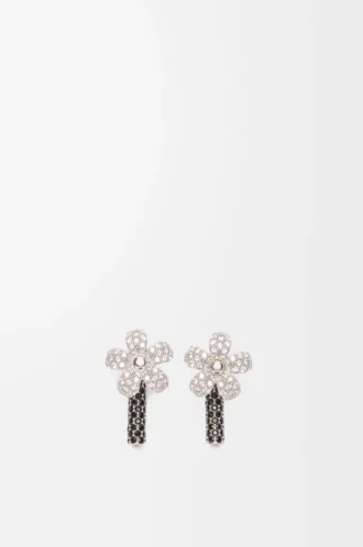 Orecchini Flor in argento sterling e cristalli Argento/Trasparente