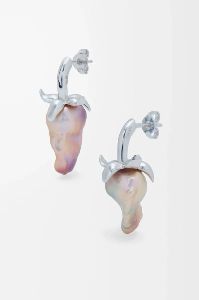 Orecchini Strawberry in argento sterling e perla Argento/Rosso Orecchini Strawberry in argento sterling e perla Argento/Rosso