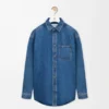 Overshirt Anagram in denim blu medio