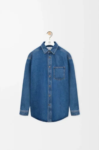 Overshirt Anagram in denim blu medio