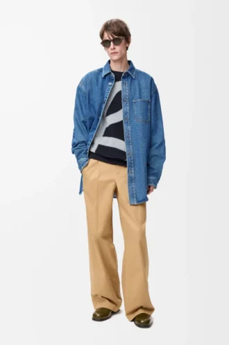 Overshirt Anagram in denim blu medio