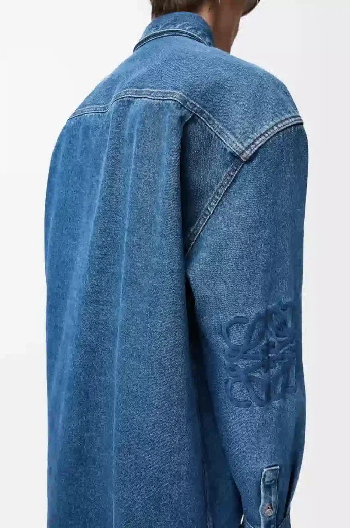 Overshirt Anagram in denim blu medio