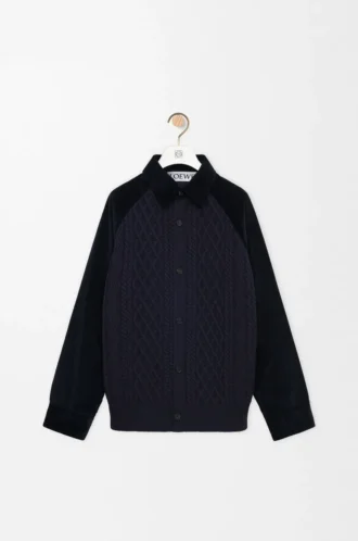 Overshirt ibrida in cotone e lana Blu navy scuro/Navy Overshirt ibrida in cotone e lana Blu navy scuro/Navy