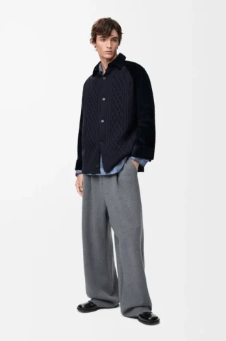Overshirt ibrida in cotone e lana Blu navy scuro/Navy Overshirt ibrida in cotone e lana Blu navy scuro/Navy