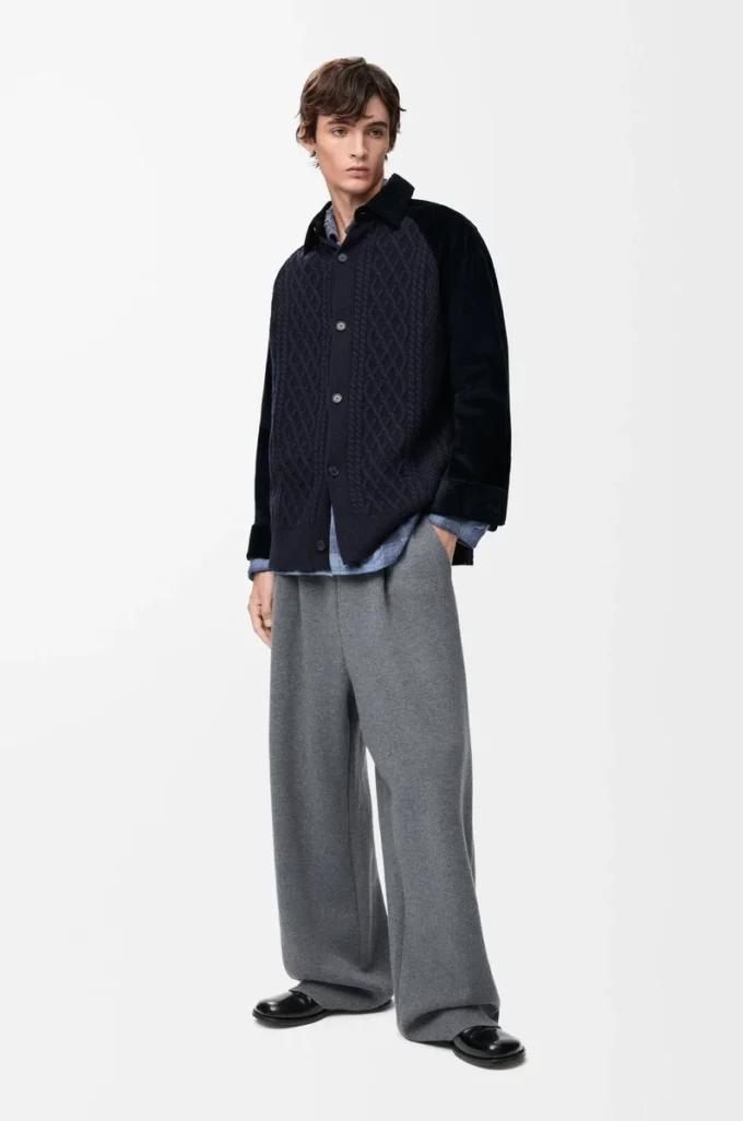 Overshirt ibrida in cotone e lana Blu navy scuro/Navy Overshirt ibrida in cotone e lana Blu navy scuro/Navy