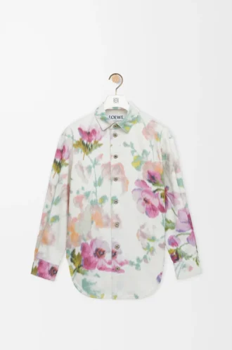 Overshirt in denim Bianco/Rosa