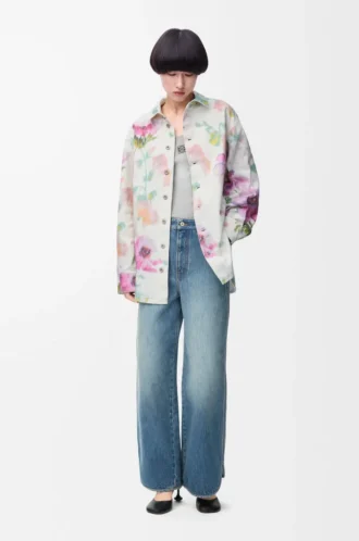 Overshirt in denim Bianco/Rosa