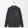 Overshirt in lana e cashmere Charcoal Melange