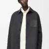 Overshirt in lana e cashmere Charcoal Melange
