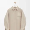 Overshirt in lana e cashmere Melange beige chiaro