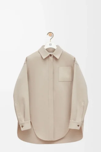 Overshirt in lana e cashmere Melange beige chiaro
