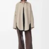 Overshirt in lana e cashmere Melange beige chiaro