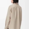 Overshirt in lana e cashmere Melange beige chiaro