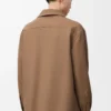 Overshirt in lana vergine e cashmere Camel/Blu