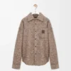 Overshirt in misto lana e lama Beige/Blu Melange