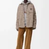 Overshirt in misto lana e lama Beige/Blu Melange