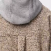 Overshirt in misto lana e lama Beige/Blu Melange