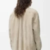 Overshirt in pelle di agnello scamosciata Bianca Overshirt in pelle di agnello scamosciata Bianca