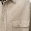 Overshirt in pelle di agnello scamosciata Bianca Overshirt in pelle di agnello scamosciata Bianca