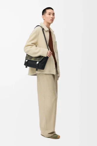 Overshirt in shearling grigio chiaro