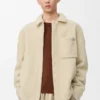 Overshirt in shearling grigio chiaro Overshirt in shearling grigio chiaro