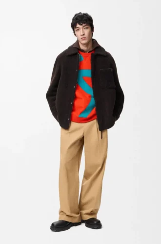 Overshirt in shearling Marrone scuro/Marrone scuro