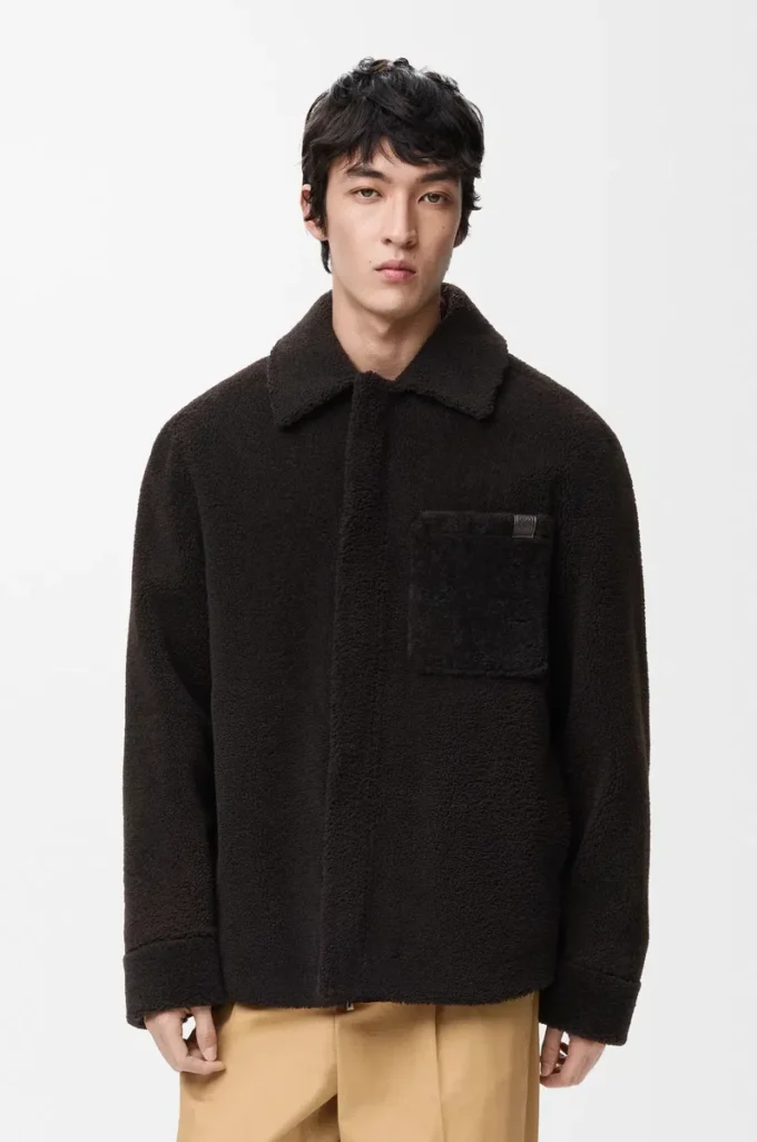 Overshirt in shearling Marrone scuro/Marrone scuro Overshirt in shearling Marrone scuro/Marrone scuro