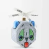 Pallina Futurist Cat in vetro soffiato Bianco Pallina Futurist Cat in vetro soffiato Bianco