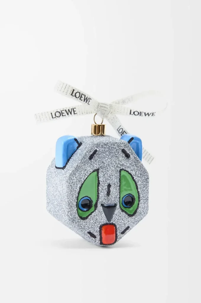 Pallina Futurist Cat in vetro soffiato Bianco Pallina Futurist Cat in vetro soffiato Bianco