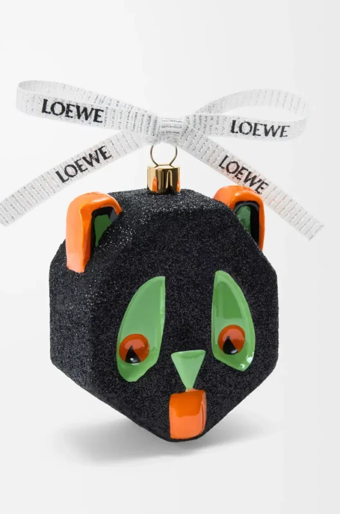 Pallina Futurist Cat in vetro soffiato Nero/Verde Pallina Futurist Cat in vetro soffiato Nero/Verde