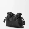 Panta medium Pochette Flamenco in pelle di vitello lucida Nero