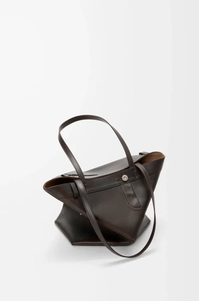 Panta medium Puzzle Fold tote in pelle di vitello lucida Vintage Brown Panta medium Puzzle Fold tote in pelle di vitello lucida Vintage Brown