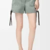 Pantaloncini da lavoro in denim verde kaki
